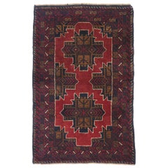 Retro Persian Baluch Rug with Mid-Century Modern Style