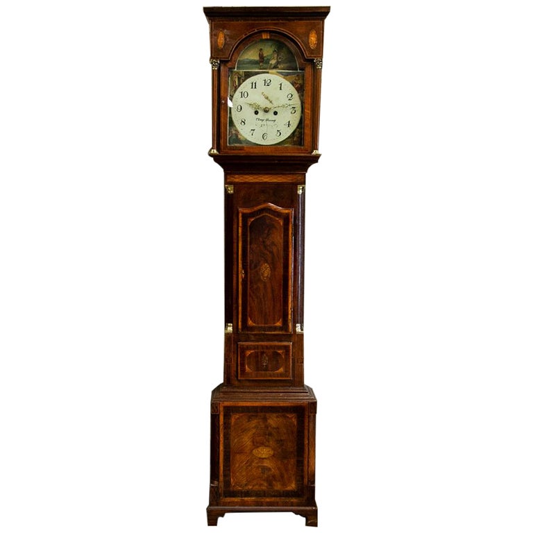 English Inlaid Grandfather Clock For Sale at 1stDibs