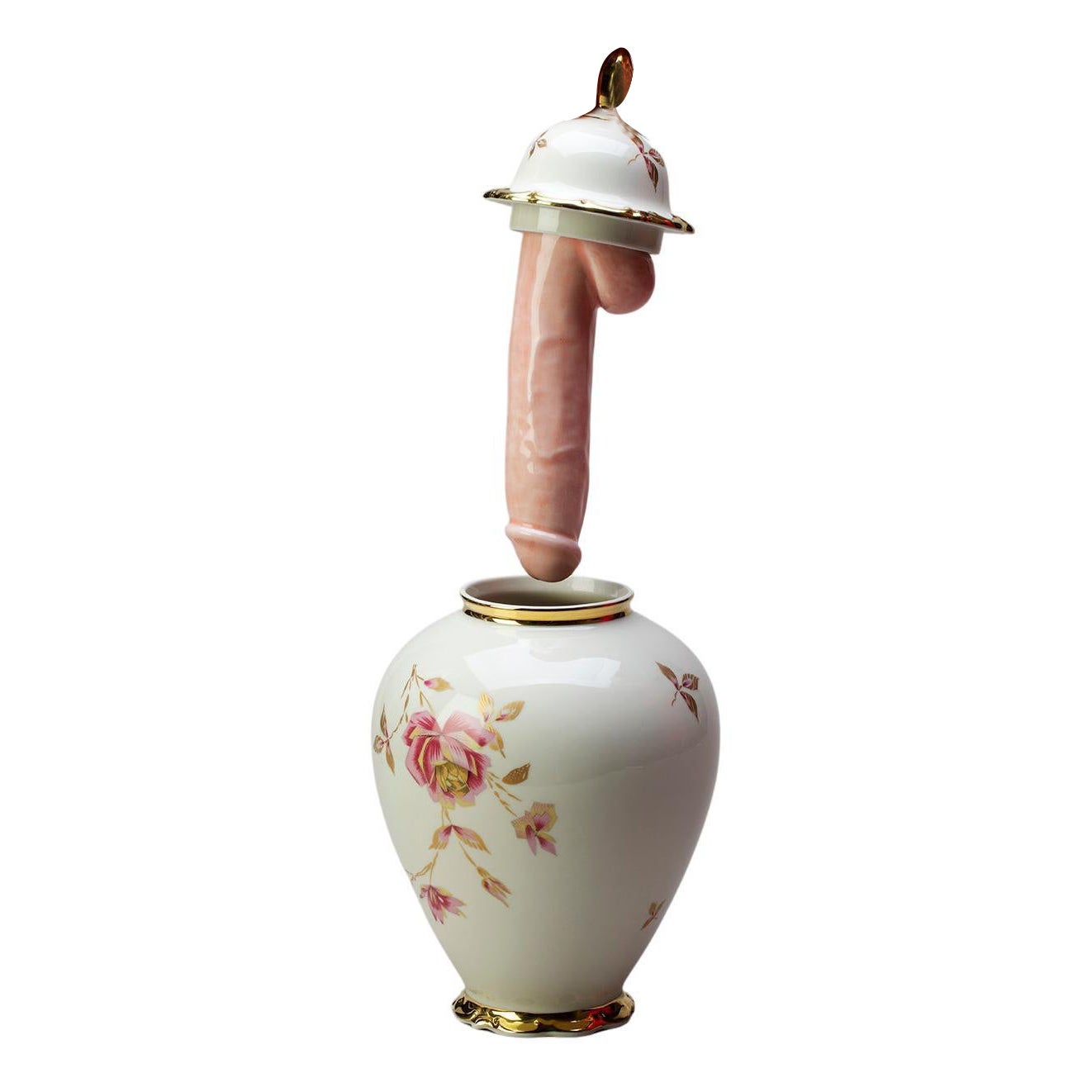 Porcelain & Ceramic Sculptural Vase Italy Contemporary, 21st Century