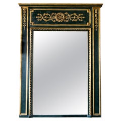 French Painted Carved Mirror