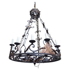 Mid-20th Century Metal Chandelier from France