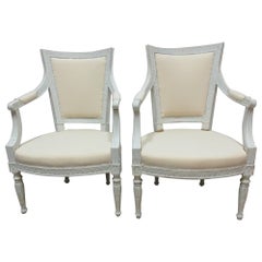 Original Painted Swedish Gustavian Arm Chairs