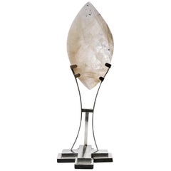 Décoration sculptée en cristal de roche, avec support personnalisé