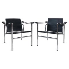 Le Corbusier LC1 Basculant Chairs by Charlotte Perriand and Pierre Jeanneret