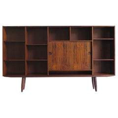 Vintage Scandinavian Midcentury Dark Wood Bookcase by Poul Hundevad 'Attributed' 1950s