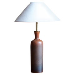Carl-Harry Stålhane, Table Lamp, Brown Glazed Stoneware, Rörstrand, 1950s