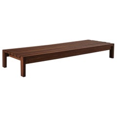 Vintage  French Low Bench in Solid Elm, France 1960s