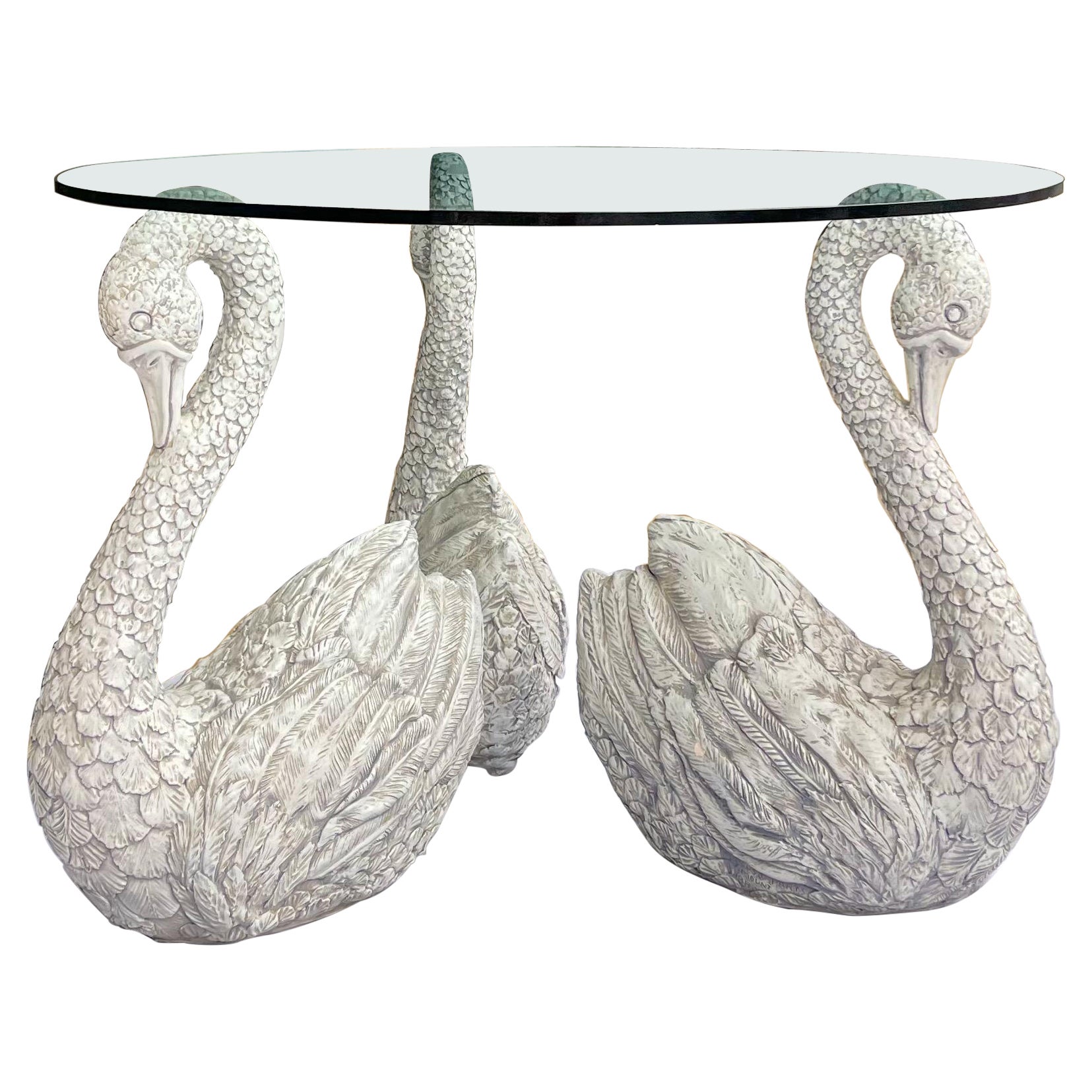 1970s Neo-Classical Style Cast Swan Center or Dining Table