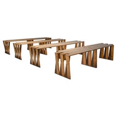 Vintage Dutch Pine Modular Puzzle Dining Tables, mid century modern