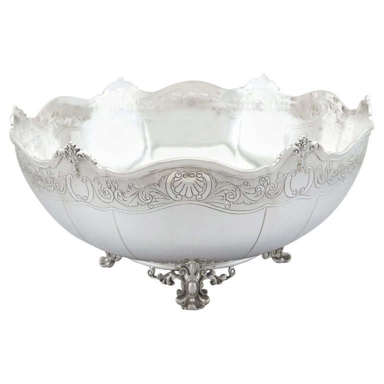 Vintage Elizabeth II Sterling Silver Presentation Bowl For Sale