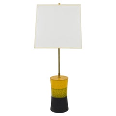 Aldo Londi for Bitossi Italy 1960s Mondrian Style Ceramic Table Lamp