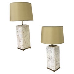 Pair of Coral Stone Lamps
