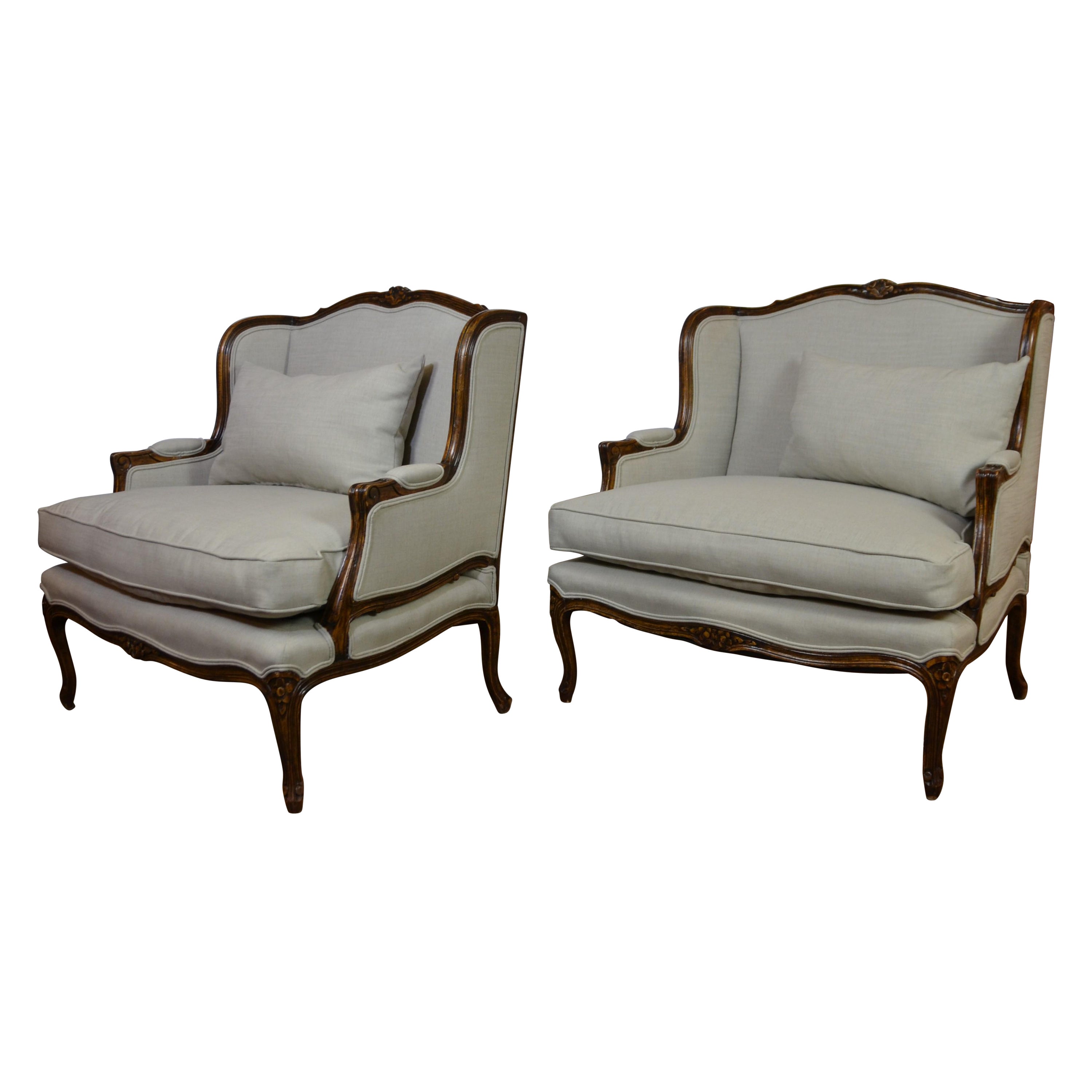 Louis XV Style Bergere Chairs S/2