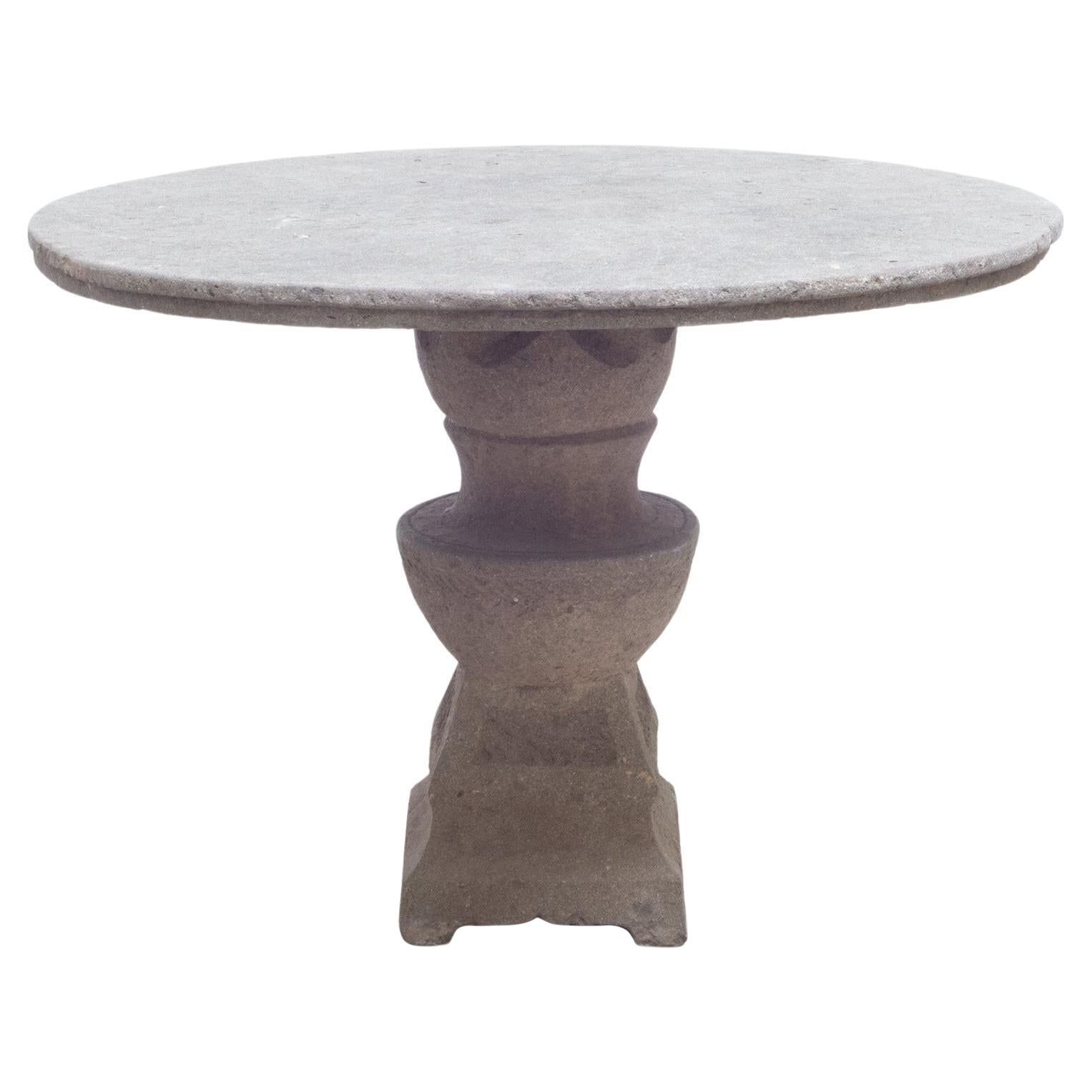 Early 20th C. French Cast Concrete Patio Garden Table c. 1910