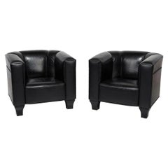 Pair Josef Hoffmann "Palais Stoclet" Leather Lounge Chairs