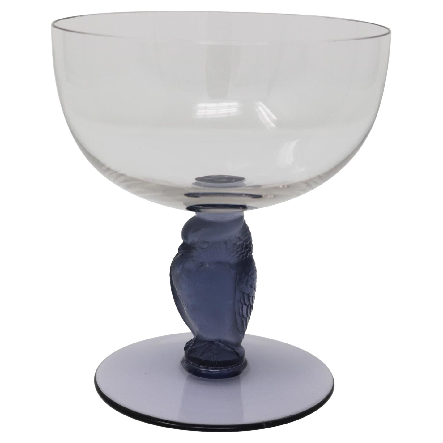 Rene Lalique Glass 'Rapace' Champagne Glass For Sale