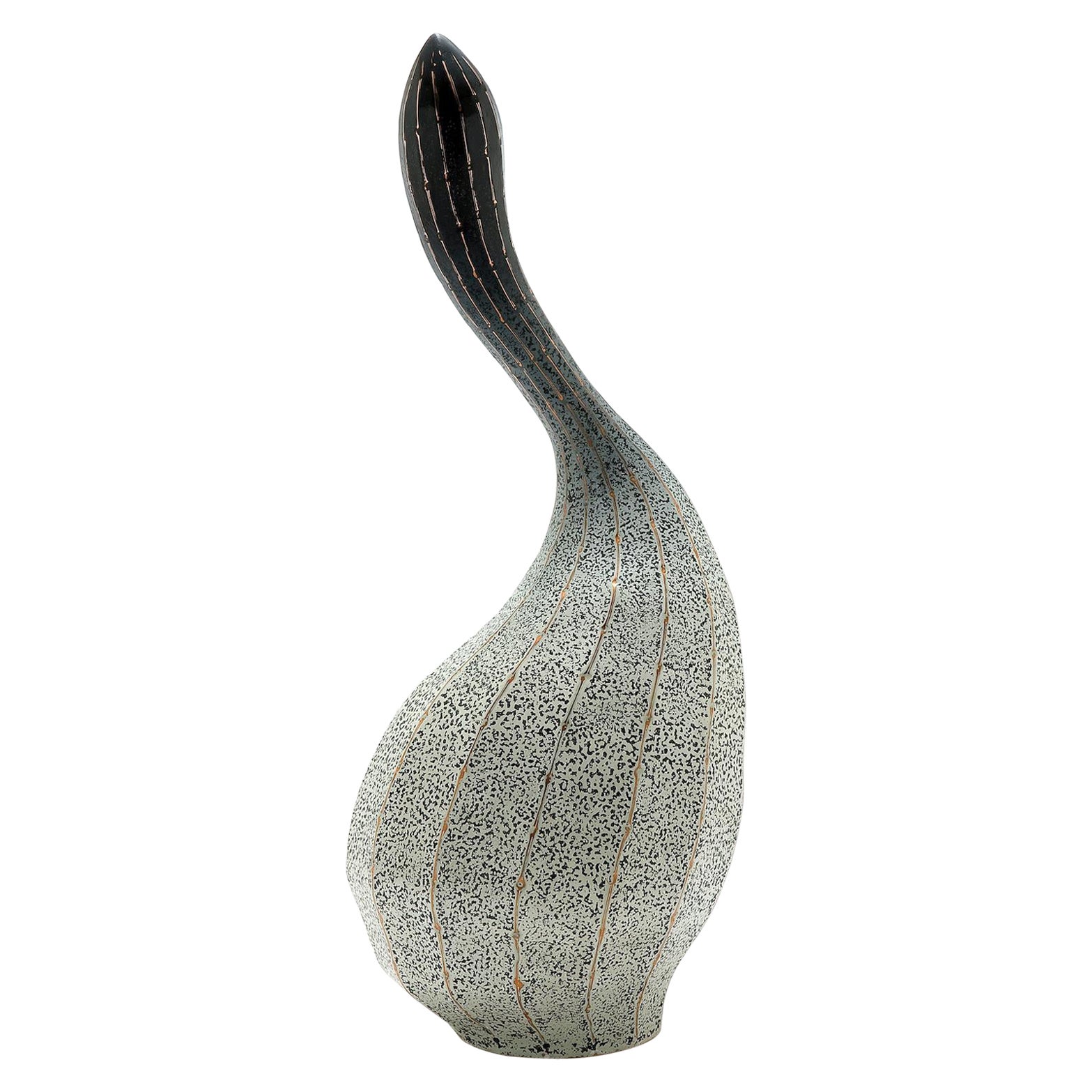 21th Century Sculptural Vase "Stroke IV" by Jaiik Lee Copper Porcelain Color