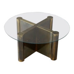 Mastercraft, Cocktail Table / Side Table, Brass, Glass, USA, 1970s