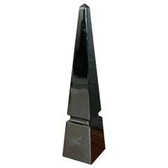Solid Black Crystal "Luxor" Obelisk by Baccarat
