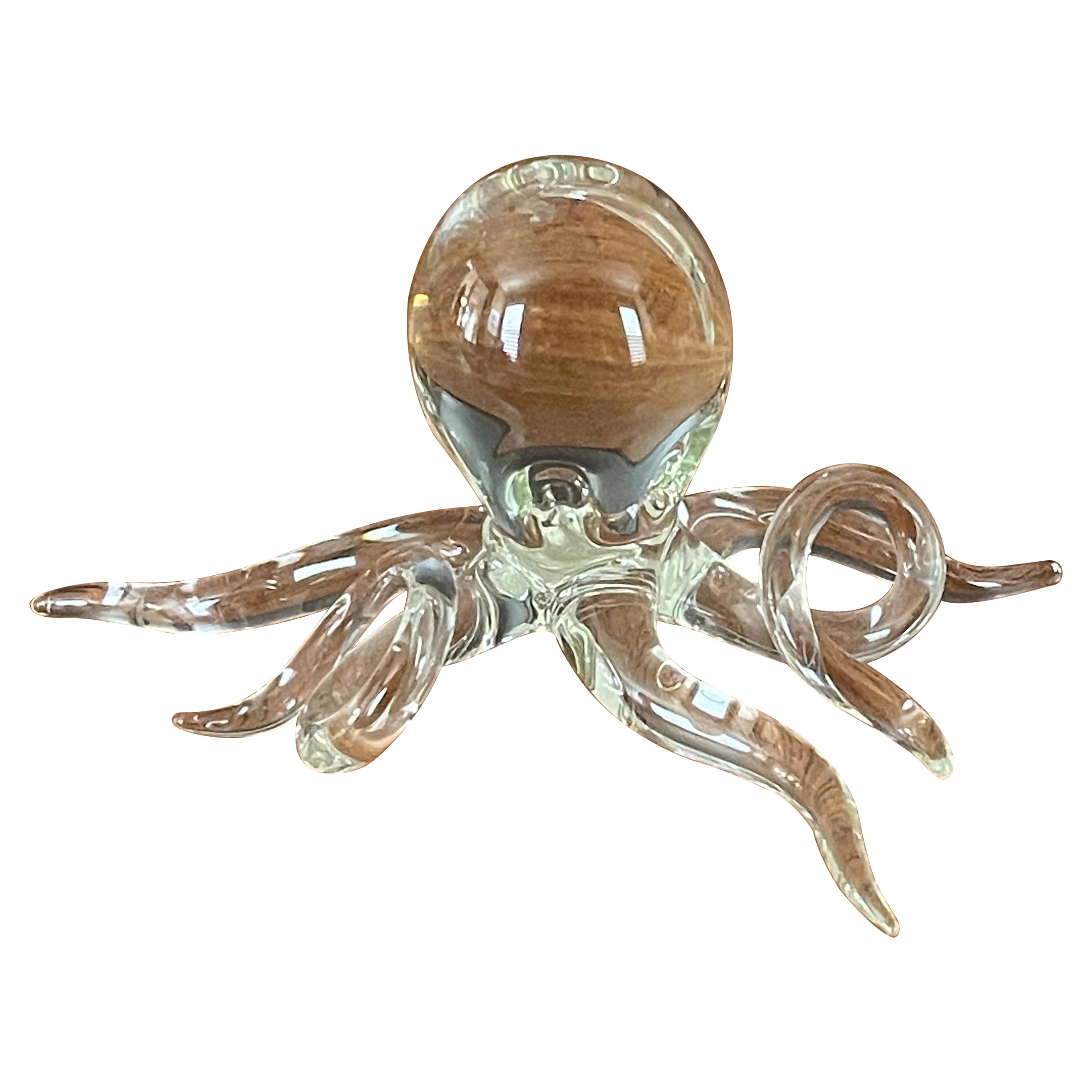 Art Glass Octopus Sculpture by Hans Godo Frabel For Sale