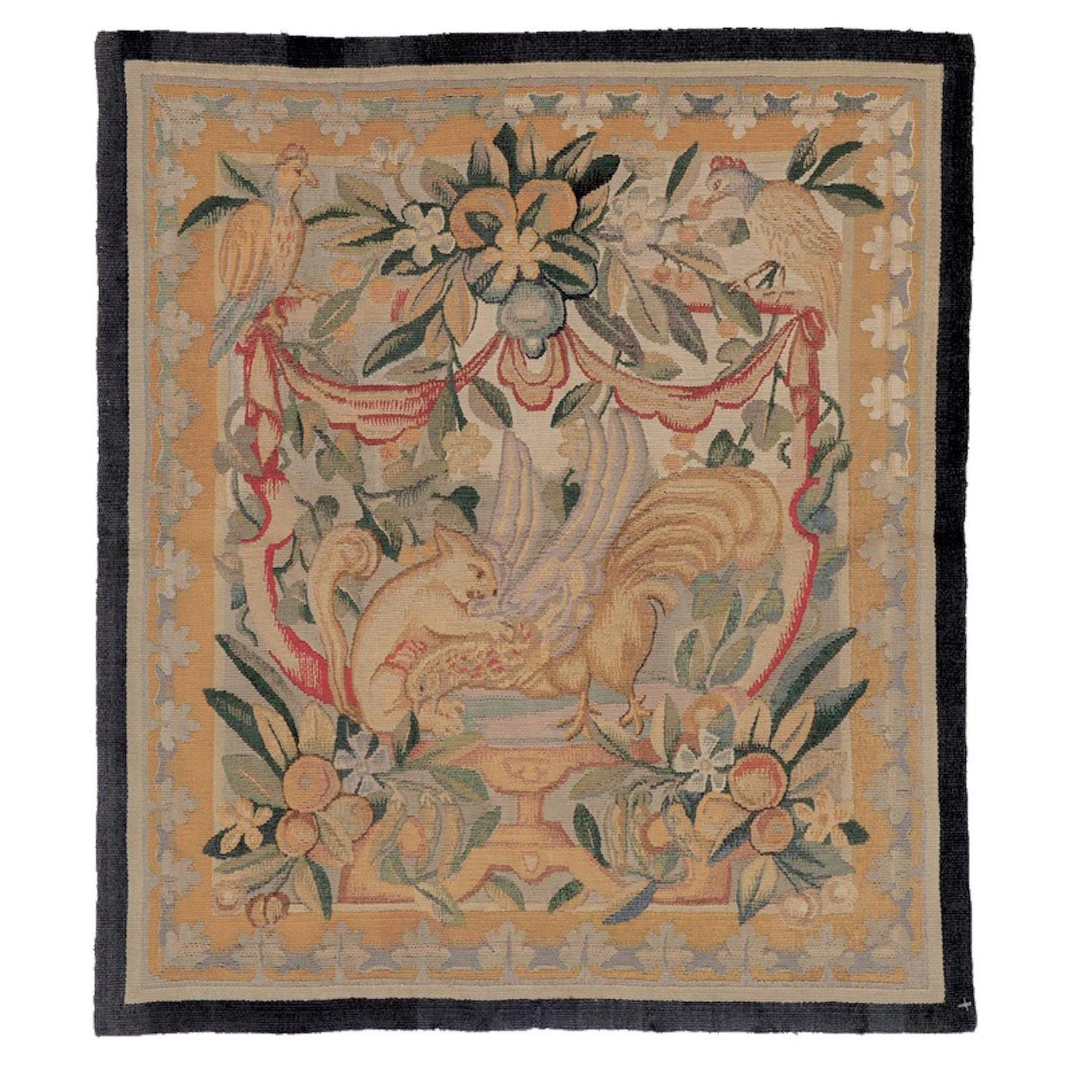 18th Century Small Fruit and Floreal Green Yellow Red Tapestry, ca 1780 For Sale