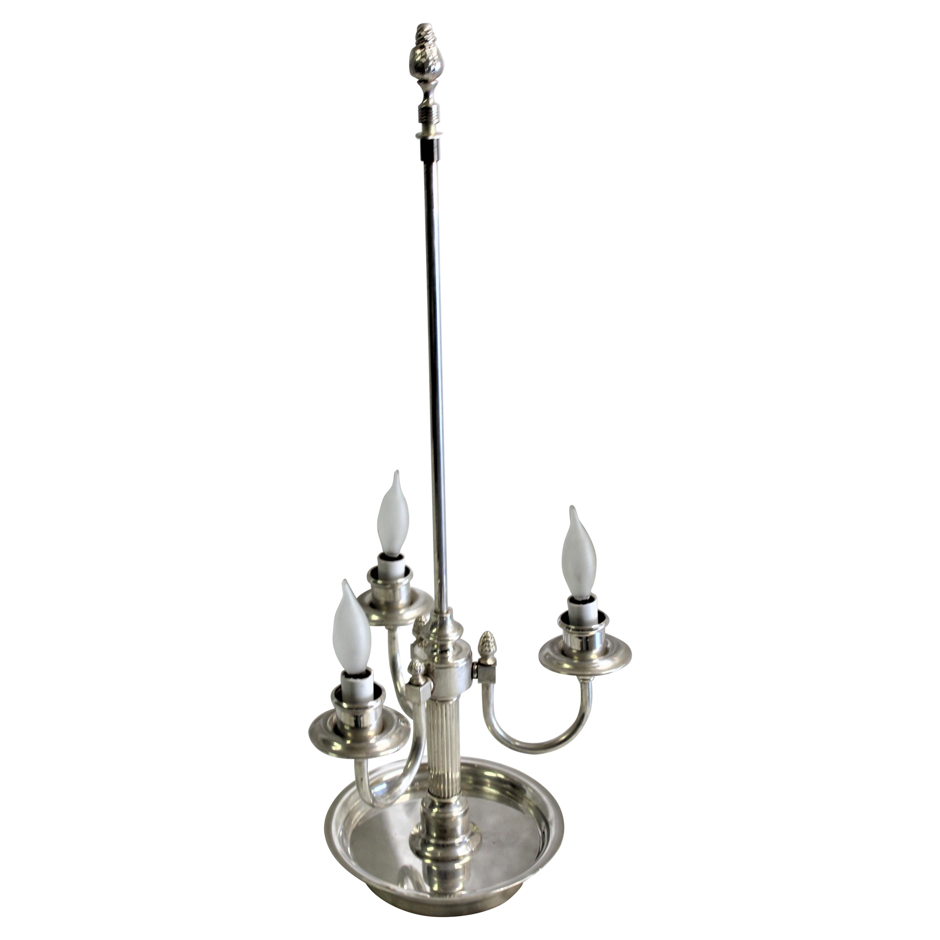 20 Th Century 3 Light Bouillotte Lamp Style Silvered For Sale