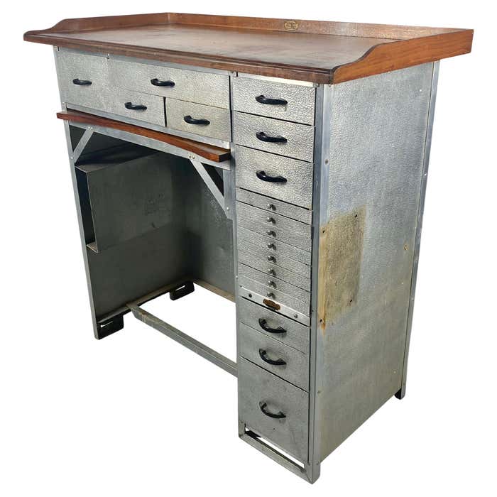 Vintage , Industrial, Aluminum Watchmaker's Desk, Manufactured by Alfab ...