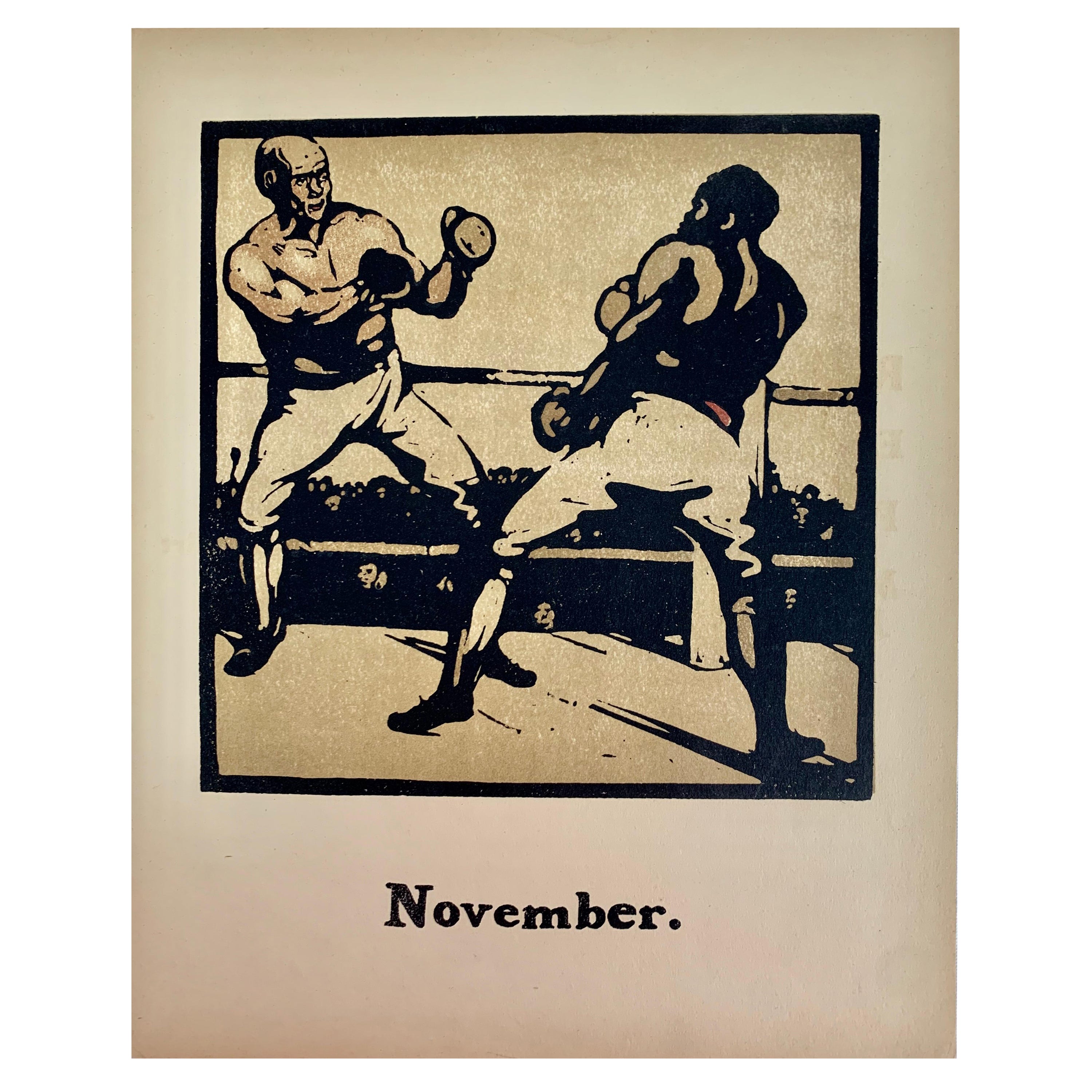 Wm. Nicholson's "Boxing" from Almanac of Twelve Sports, First Impression, 1897