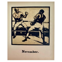 Wm. Nicholson's "Boxing" from Almanac of Twelve Sports, First Impression, 1897