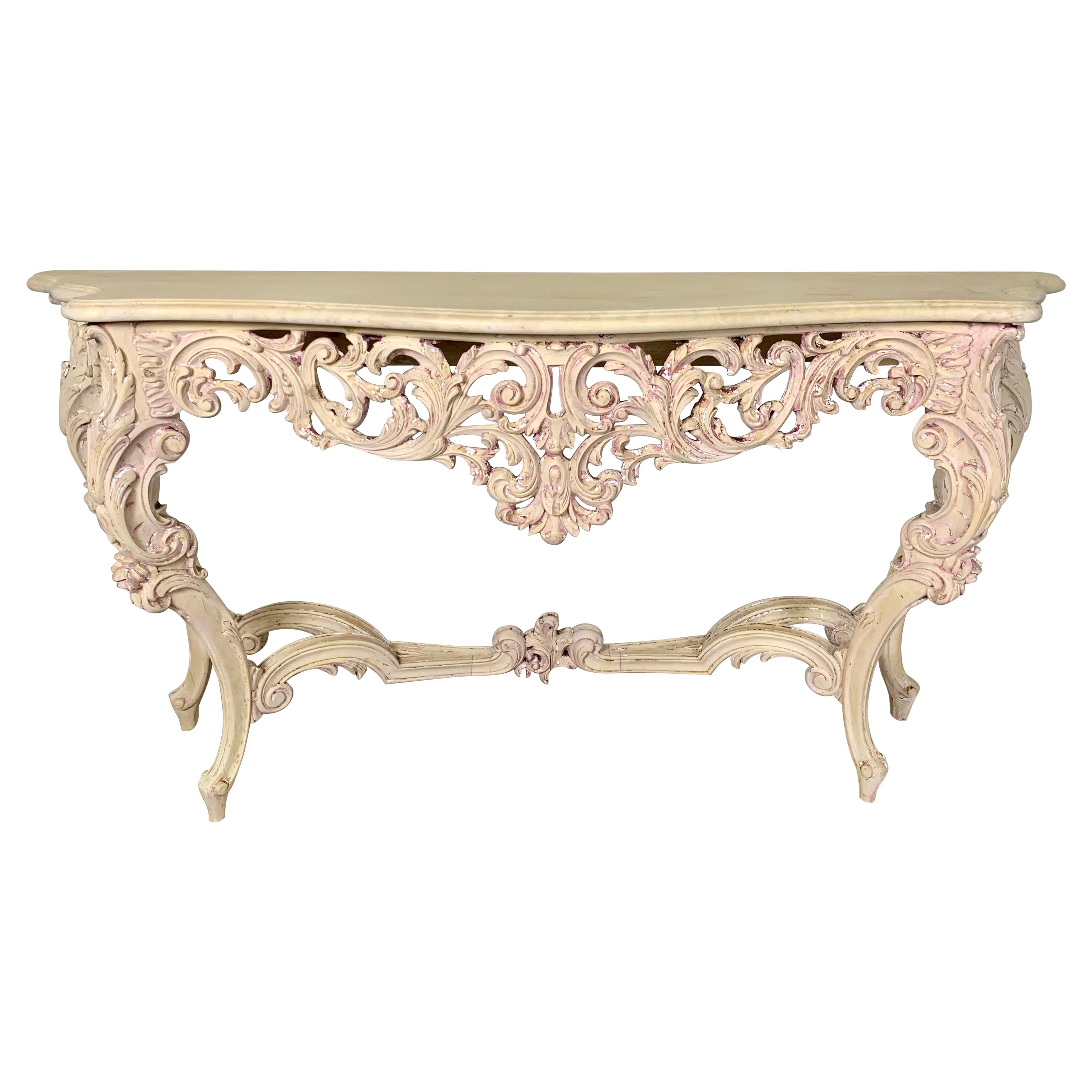 French Rococo Style Console C. 1930s For Sale