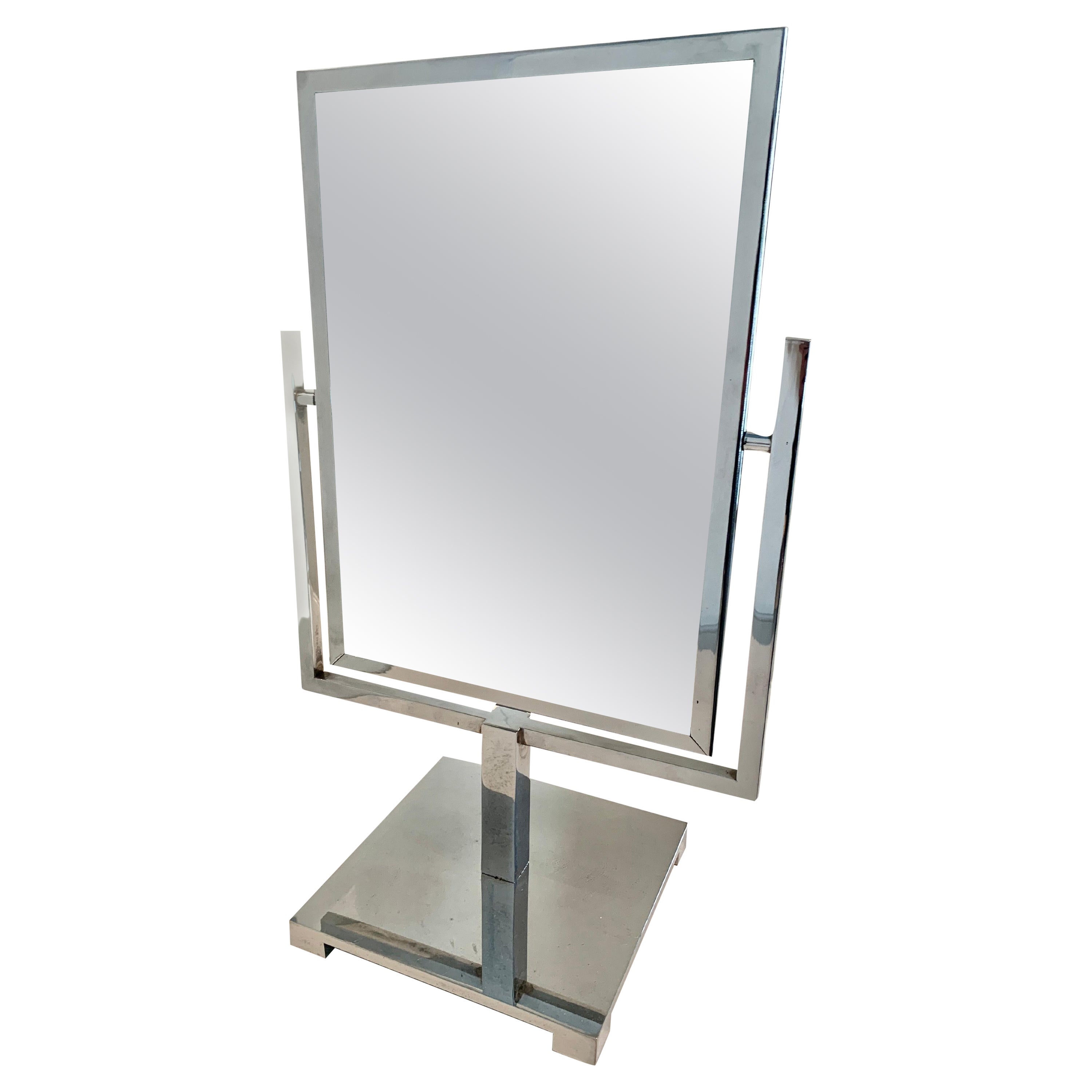 Charles Hollis Jones Double Sided Polished Chrome Mirror For Sale