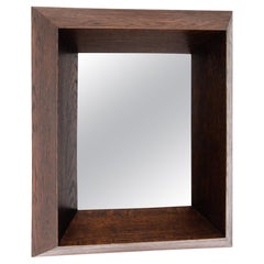 Belgian, Art Deco Cubist Wood Framed Mirror, c. 1930