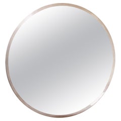 Antique Art Deco, Round Nickel-plate Mirror, c. 1930