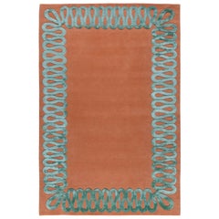 Ruffle Sage Hand-Knotted 9'x6' Rug in Wool and Silk By Martin Brudnizki