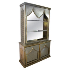 1980s Spanish Handcrafted Two-Tone Bronze Lined Cabinet Signed "González"