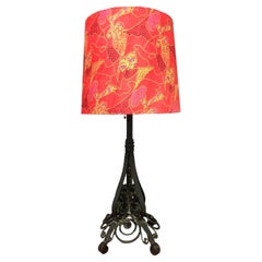 Used Estate Made Wrought Iron Table Lamp