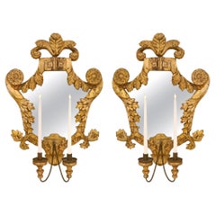 Pair of Italian 18th Century Venetian St. Mecca and Wrought Iron Sconces