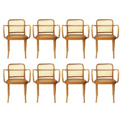 Set of 8 Vintage Bentwood Dining 811 Prague Chairs by Josef Hoffmann for Stendig