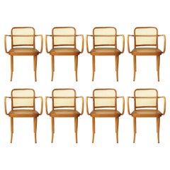 Set of 8 Vintage Bentwood Dining 811 Prague Chairs by Josef Hoffmann for Stendig