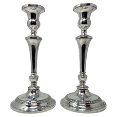 Vintage Pair Estate American Sterling Silver Tall Candle Sticks, Circa 1950