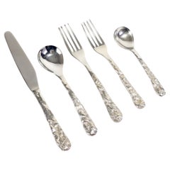 Used Textured 5-Piece Stainless Steel Flatware Set by Michael Aram 