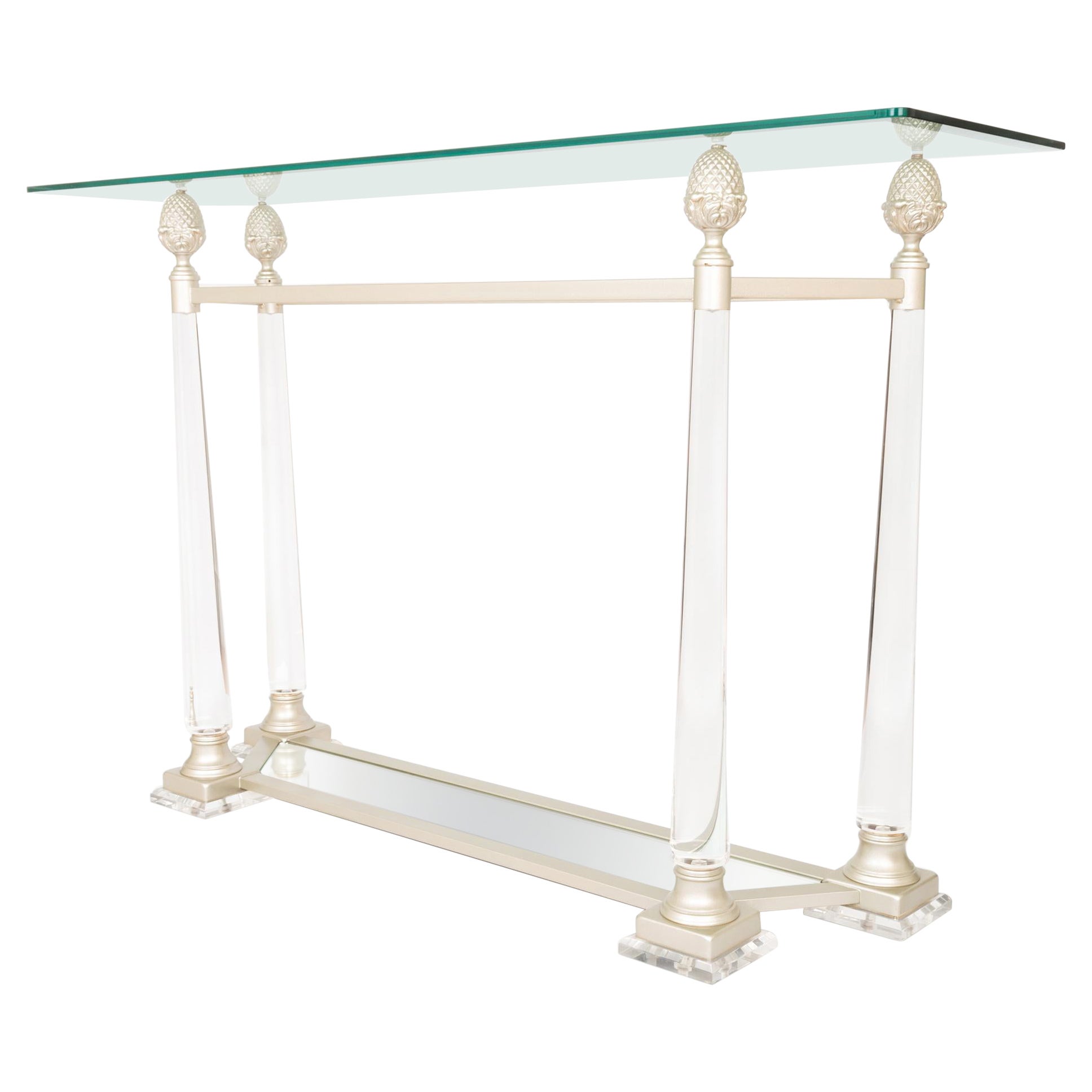 Glass and Lucite Console Table France, C.1970