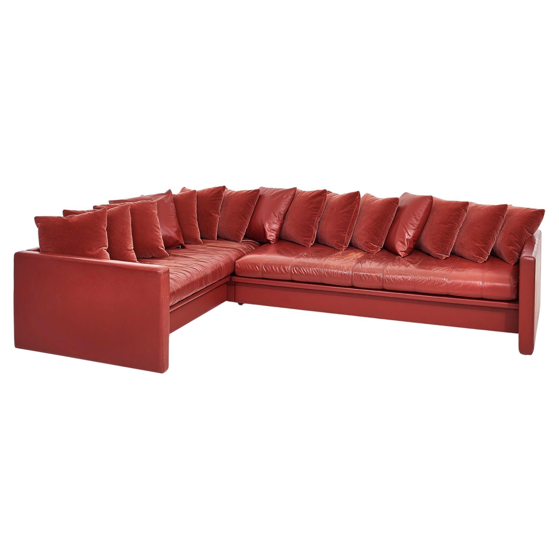 Joseph D'Urso Leather Sectional Sofa, Knoll, 1980 For Sale