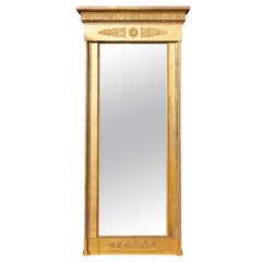 Antique French Neoclassical Giltwood and Gilt-Gesso Pier Mirror, Circa 1820