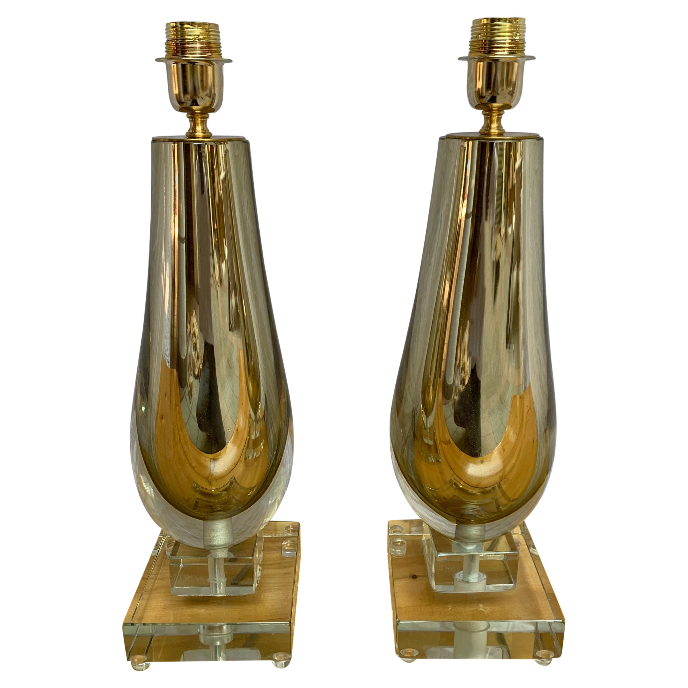 Alberto Dona, Pair of Murano Table Lamps, 1990
