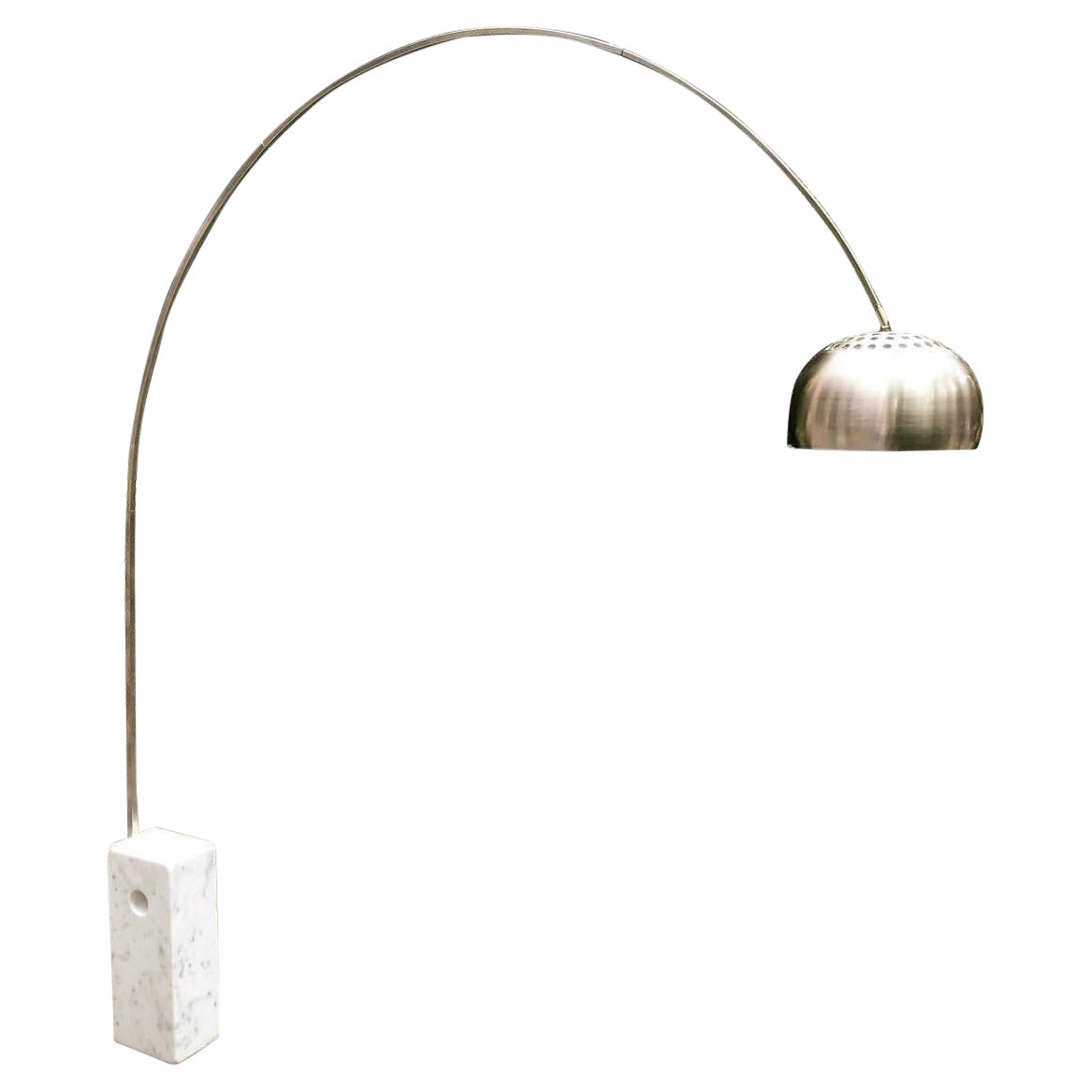 Midcentury Modern Style Arc Lamp with Solid Marble Base