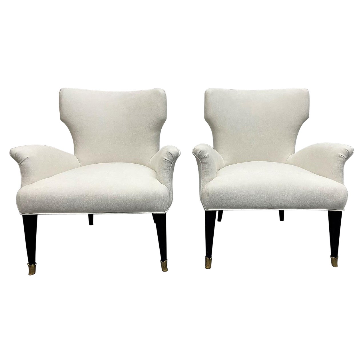 Pair of 1960s Italian Small Slipper Chairs For Sale