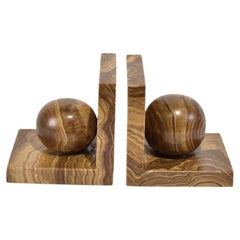 Stone Sphere Bookends in Cave Onyx