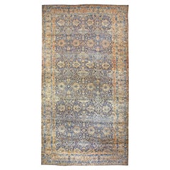 Antique Persian Kirman Botanic Rug Size Adjusted