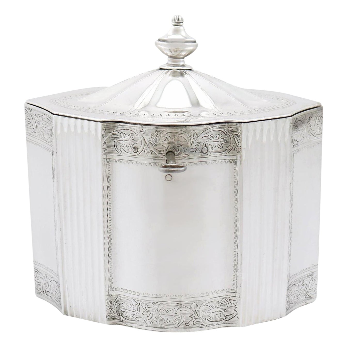 18th Century Sterling Silver Locking Tea Caddy